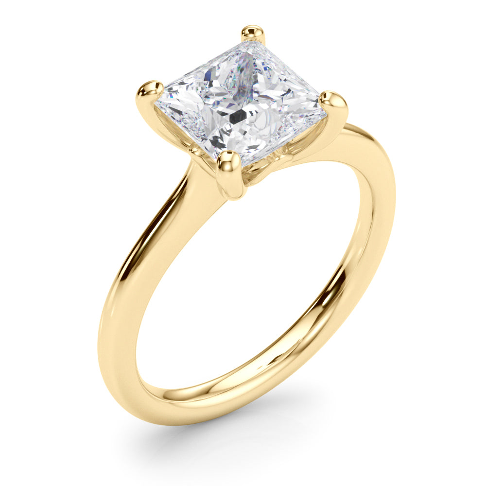 Cathedral IGI Lab-Grown D-VVS Princess Cut Diamond Solitaire Engagement Ring Gift For Her.