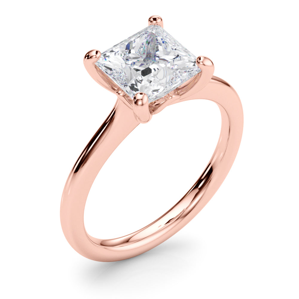 Cathedral IGI Lab-Grown D-VVS Princess Cut Diamond Solitaire Engagement Ring Gift For Her.