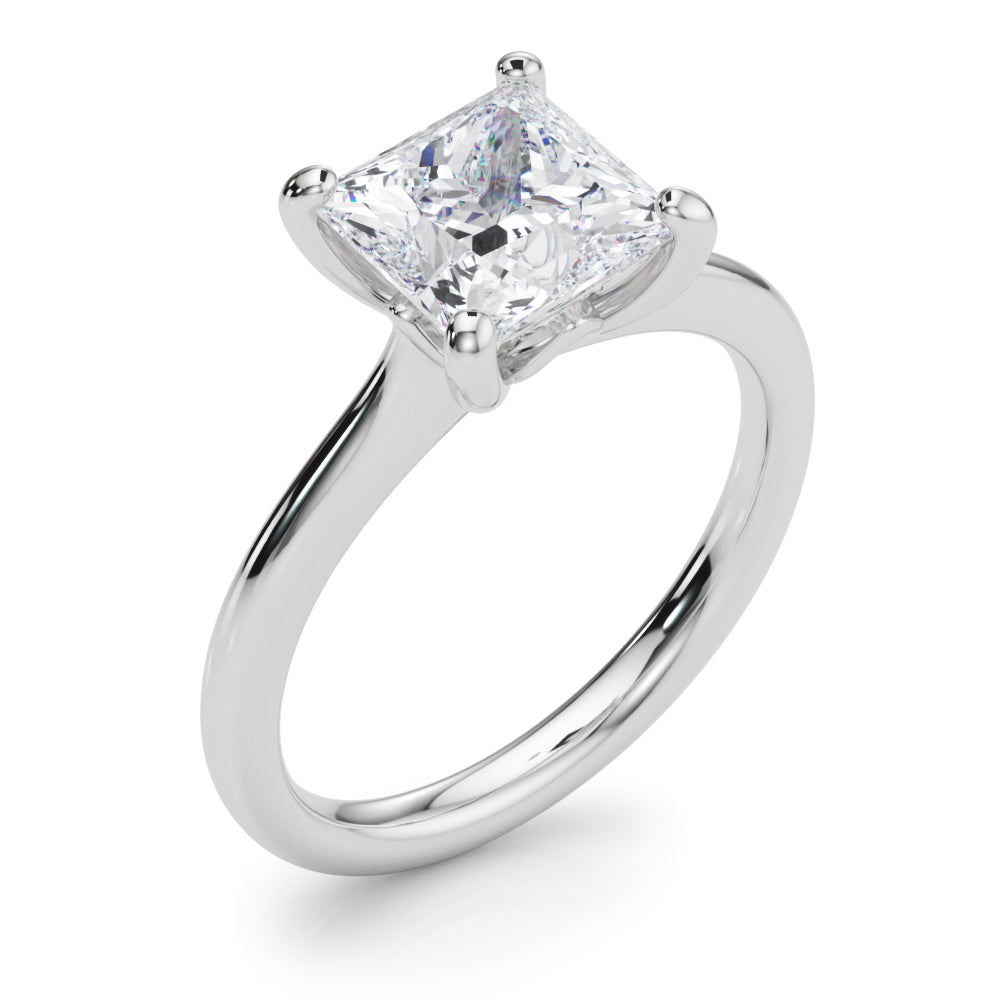 Cathedral IGI Lab-Grown D-VVS Princess Cut Diamond Solitaire Engagement Ring Gift For Her.