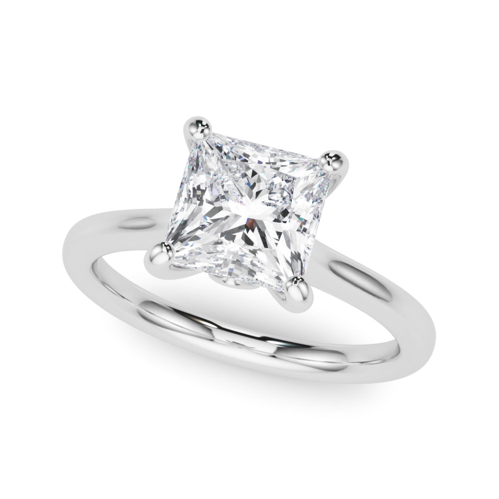 Cathedral IGI Lab-Grown D-VVS Princess Cut Diamond Solitaire Engagement Ring Gift For Her.