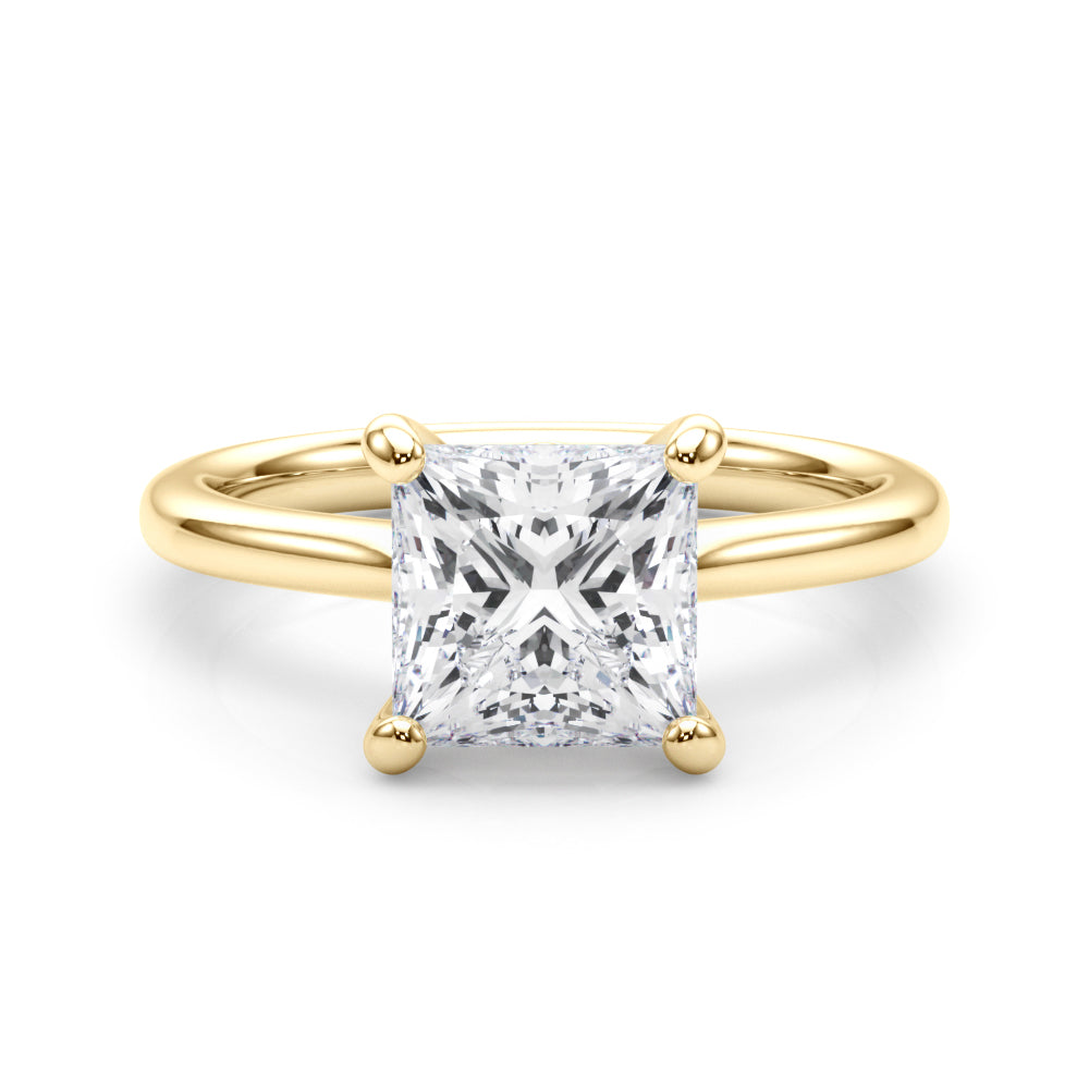 Cathedral IGI Lab-Grown D-VVS Princess Cut Diamond Solitaire Engagement Ring Gift For Her.