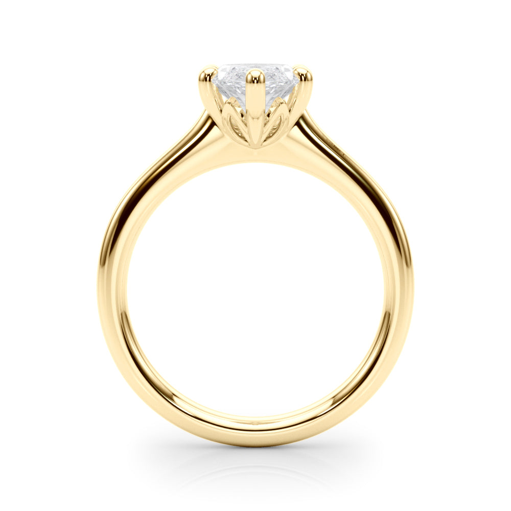IGI Lab-Grown Marquise Cut Diamond Floral Six-Prong Solitaire Engagement Ring.