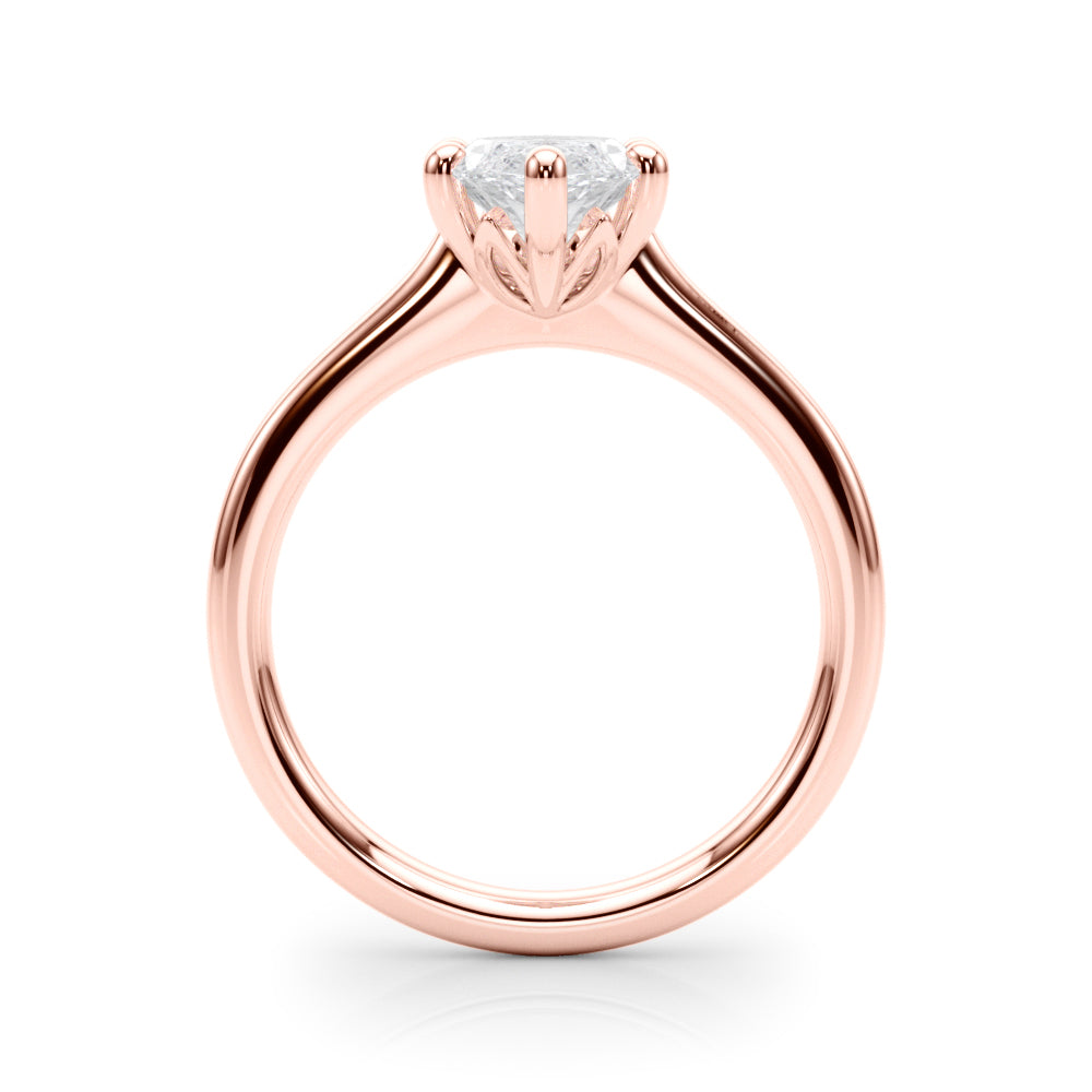 IGI Lab-Grown Marquise Cut Diamond Floral Six-Prong Solitaire Engagement Ring.