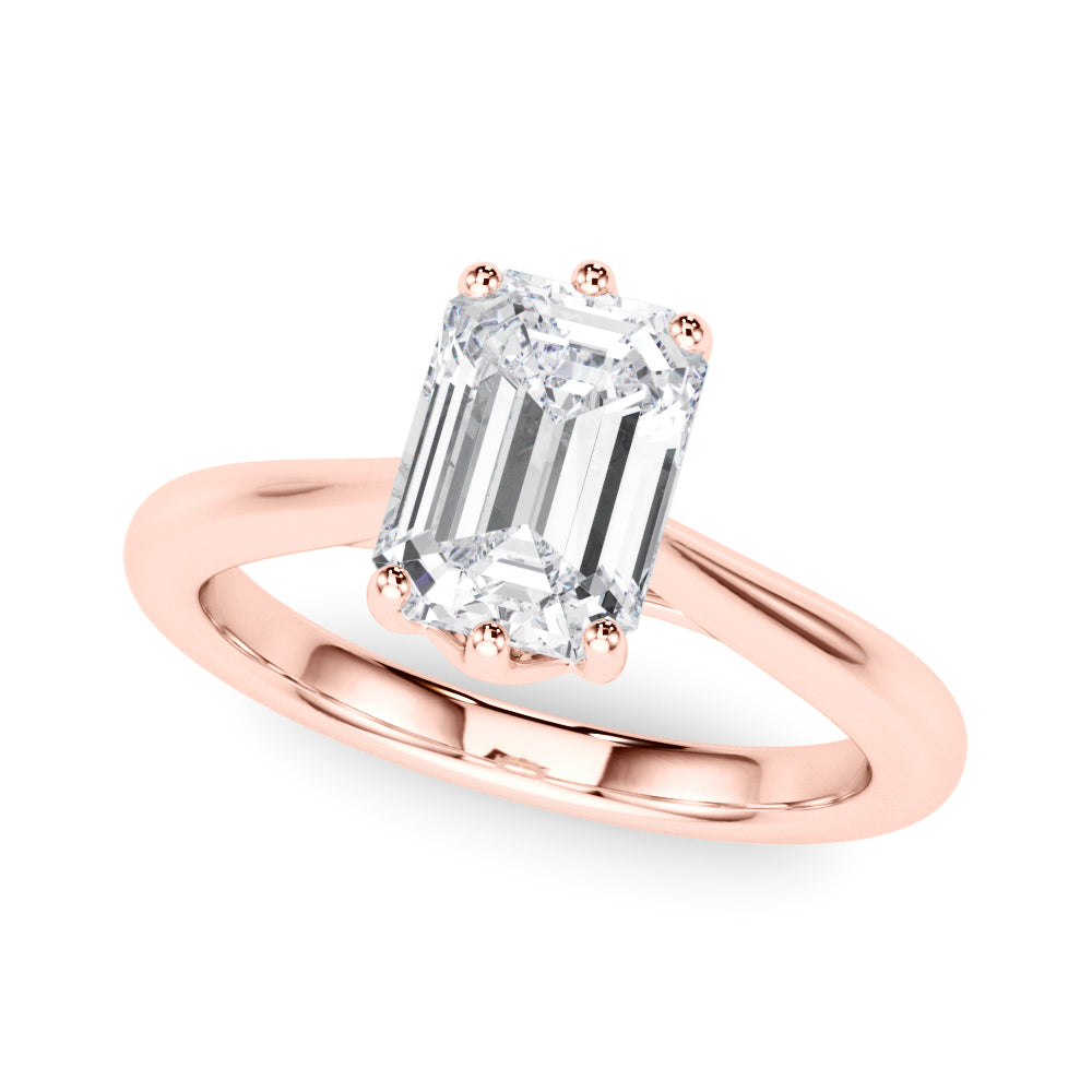 IGI Lab-Grown Emerald Cut Diamond Six Prong Solitaire Engagement Ring Gift For Her.