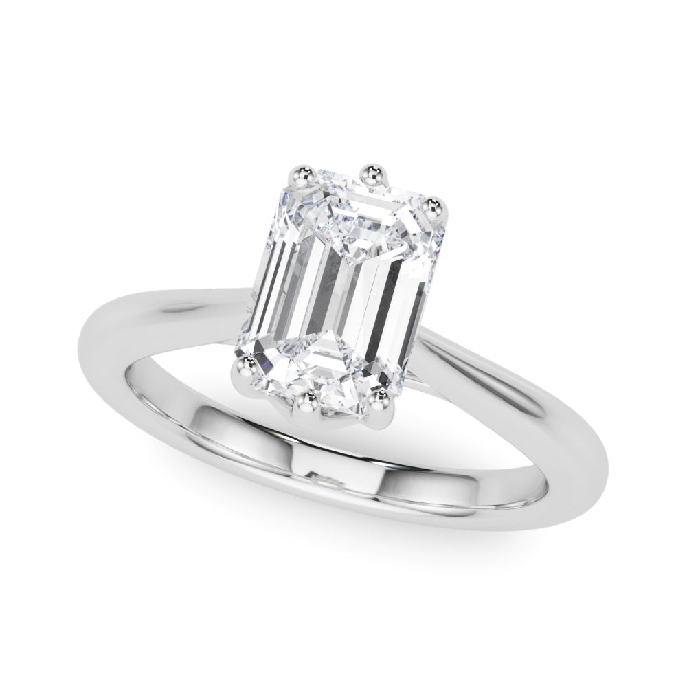IGI Lab-Grown Emerald Cut Diamond Six Prong Solitaire Engagement Ring Gift For Her.