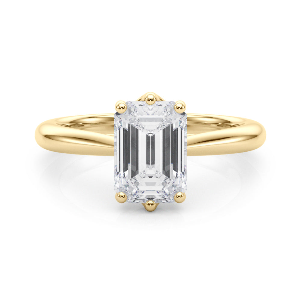 IGI Lab-Grown Emerald Cut Diamond Six Prong Solitaire Engagement Ring Gift For Her.