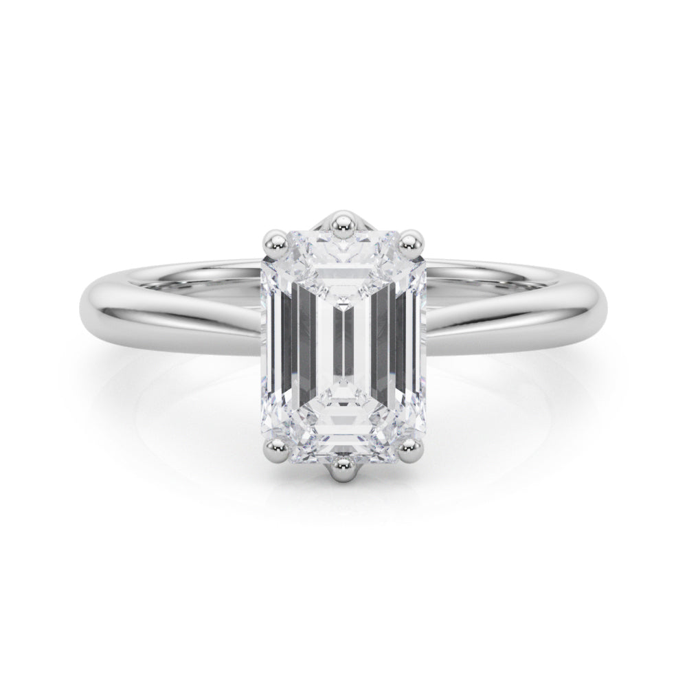 IGI Lab-Grown Emerald Cut Diamond Six Prong Solitaire Engagement Ring Gift For Her.