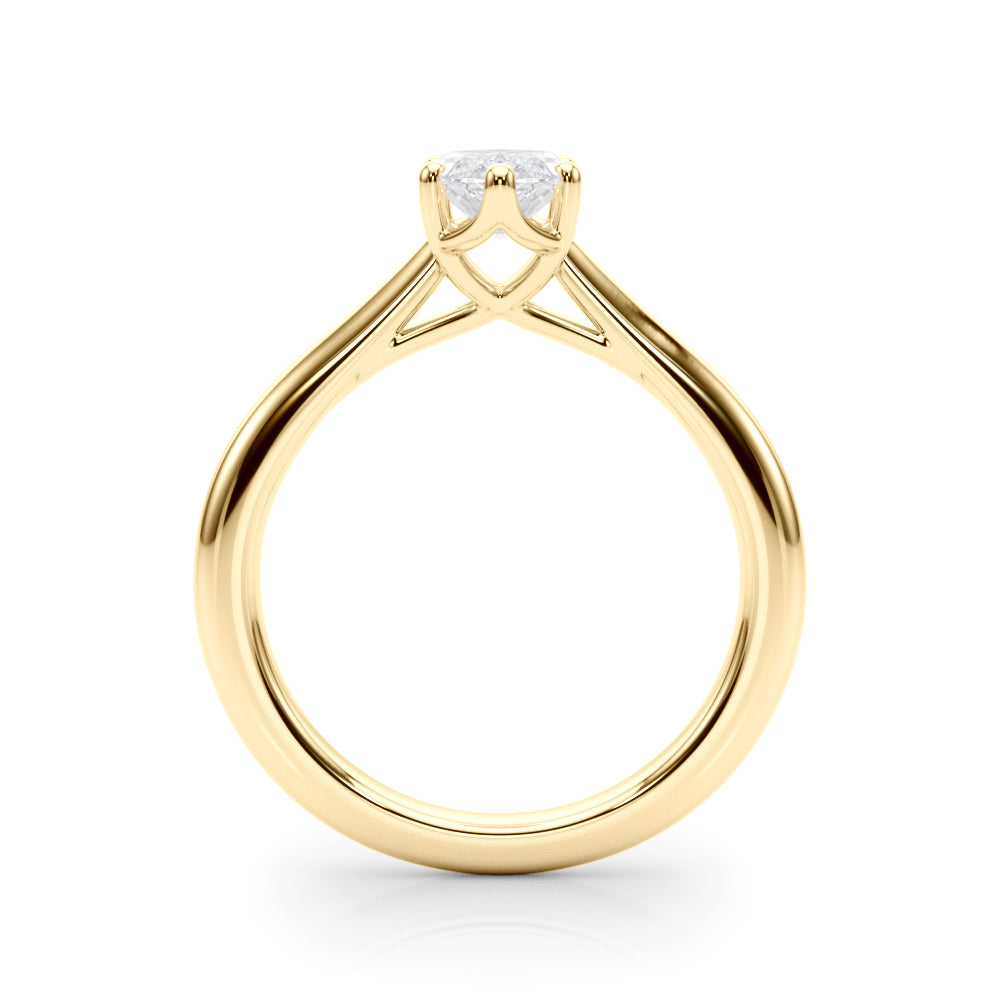 IGI Lab-Grown Marquise Cut D-VVS Diamond Six Prong Solitaire Engagement Ring.