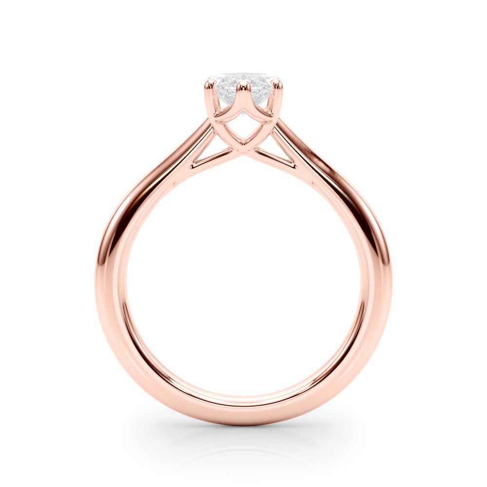 IGI Lab-Grown Marquise Cut D-VVS Diamond Six Prong Solitaire Engagement Ring.