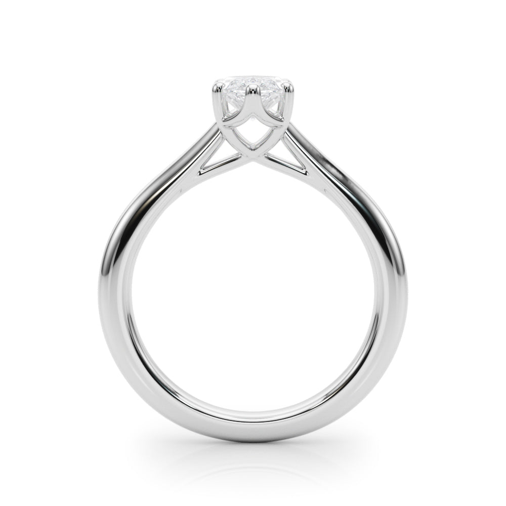 IGI Lab-Grown Marquise Cut D-VVS Diamond Six Prong Solitaire Engagement Ring.