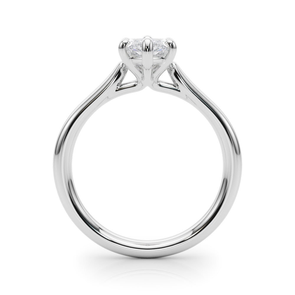 IGI Lab-Grown D-VVS Marquise Cut Diamond 6-Prong Solitaire Engagement Ring.