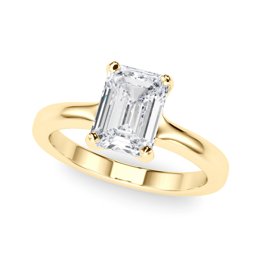 IGI Lab-Grown Emerald Cut Diamond 4-Prong Solitaire Engagement Ring Gift For Her.