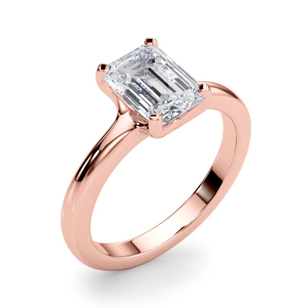 IGI Lab-Grown Emerald Cut Diamond 4-Prong Solitaire Engagement Ring Gift For Her.