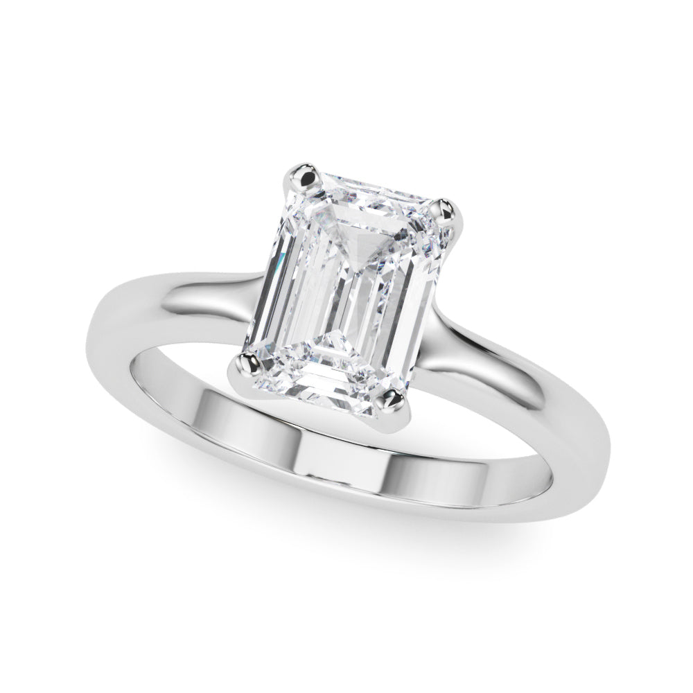 IGI Lab-Grown Emerald Cut Diamond 4-Prong Solitaire Engagement Ring Gift For Her.