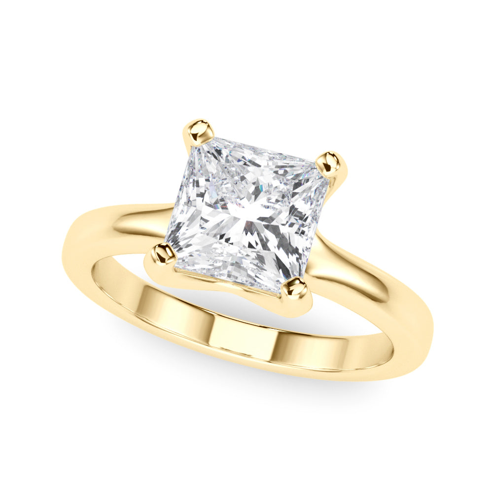 IGI Lab-Grown D-VVS Princess Cut Diamond Four Prong Solitaire Engagement Ring.