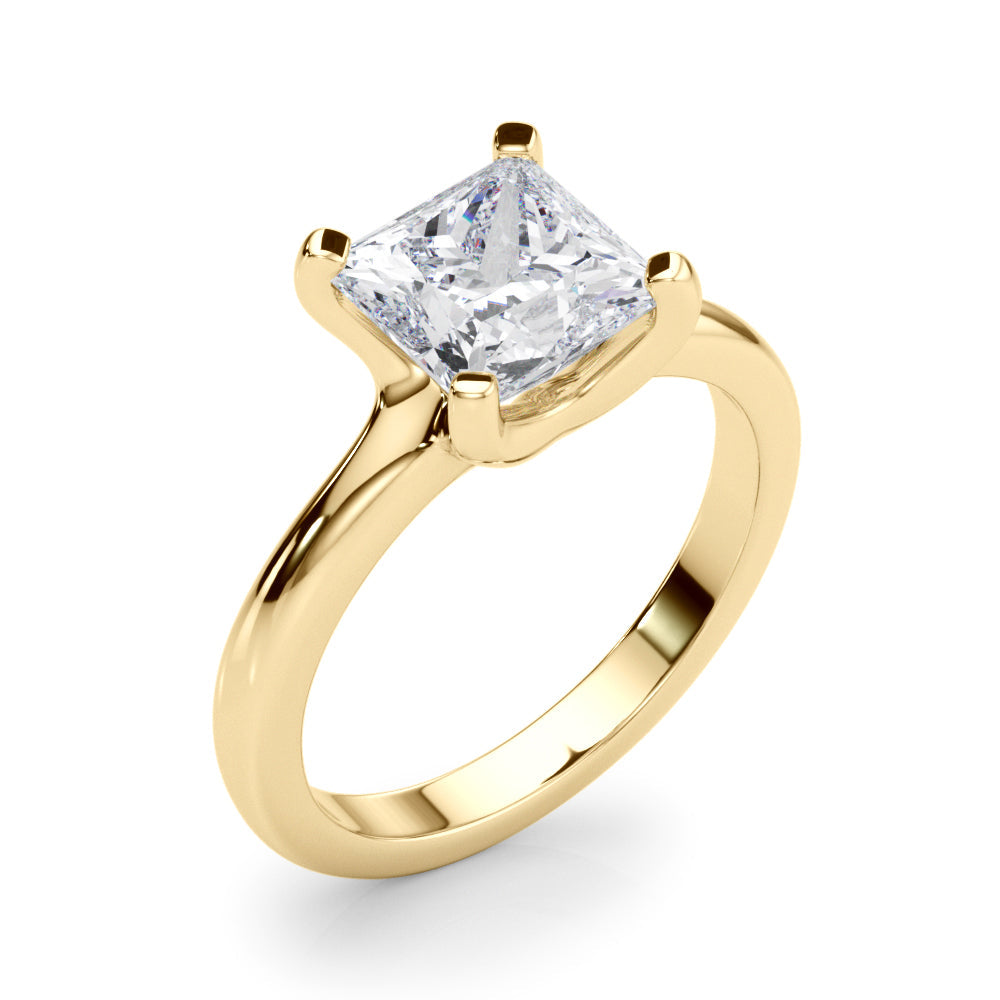 IGI Lab-Grown D-VVS Princess Cut Diamond Four Prong Solitaire Engagement Ring.