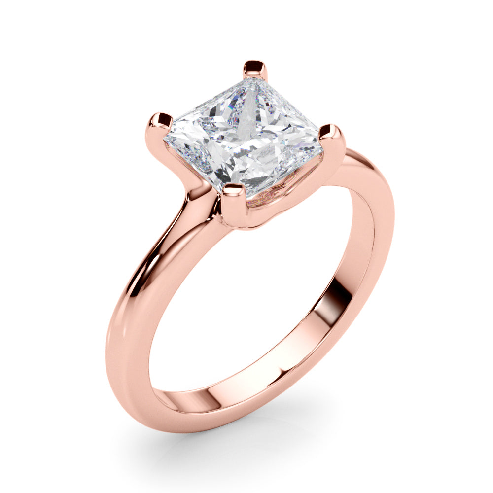 IGI Lab-Grown D-VVS Princess Cut Diamond Four Prong Solitaire Engagement Ring.