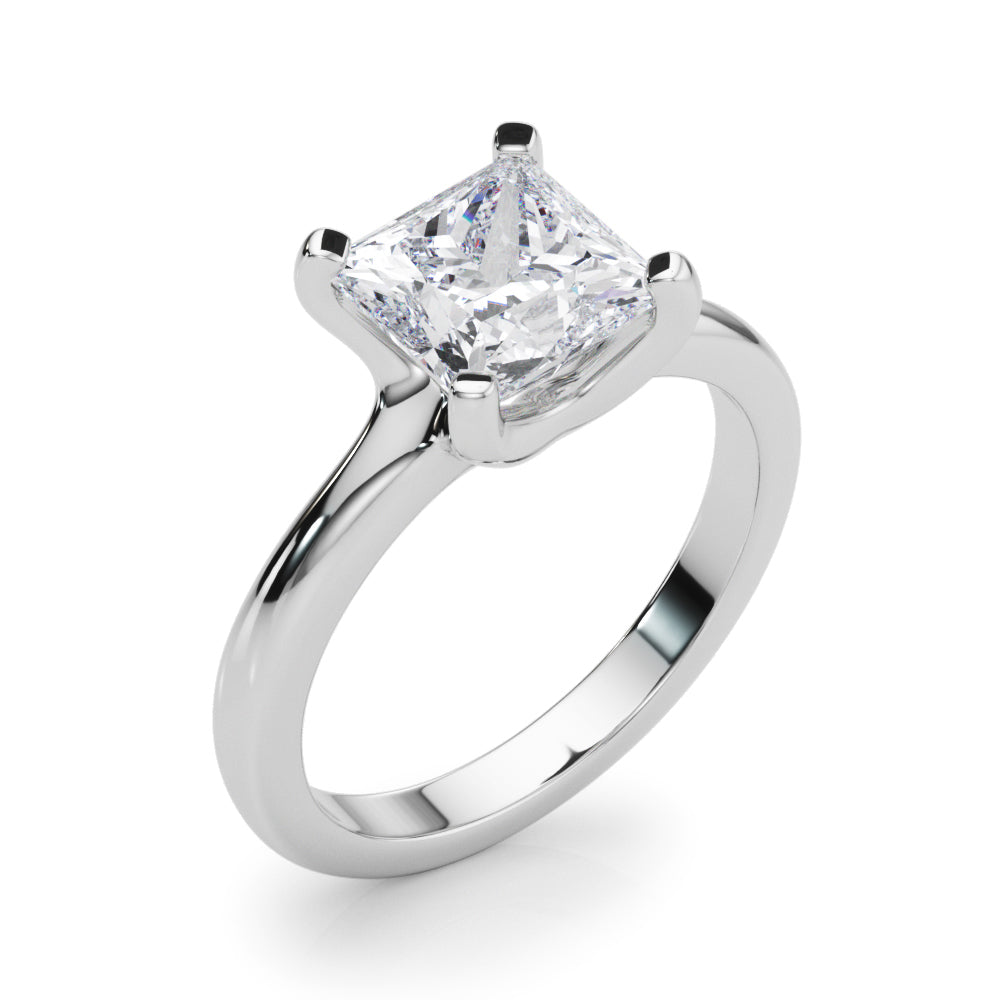 IGI Lab-Grown D-VVS Princess Cut Diamond Four Prong Solitaire Engagement Ring.