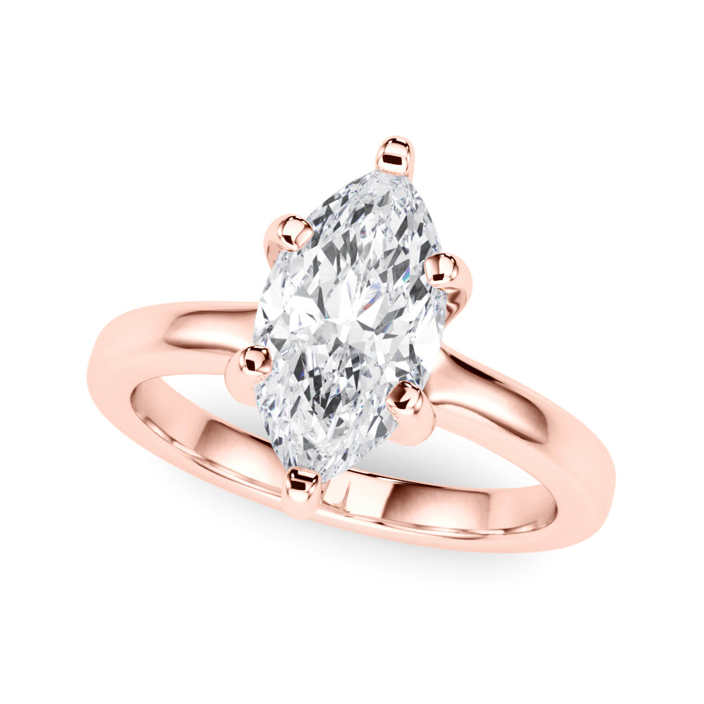 IGI Lab-Grown D-VVS Marquise Cut Diamond Solitaire Engagement Ring.