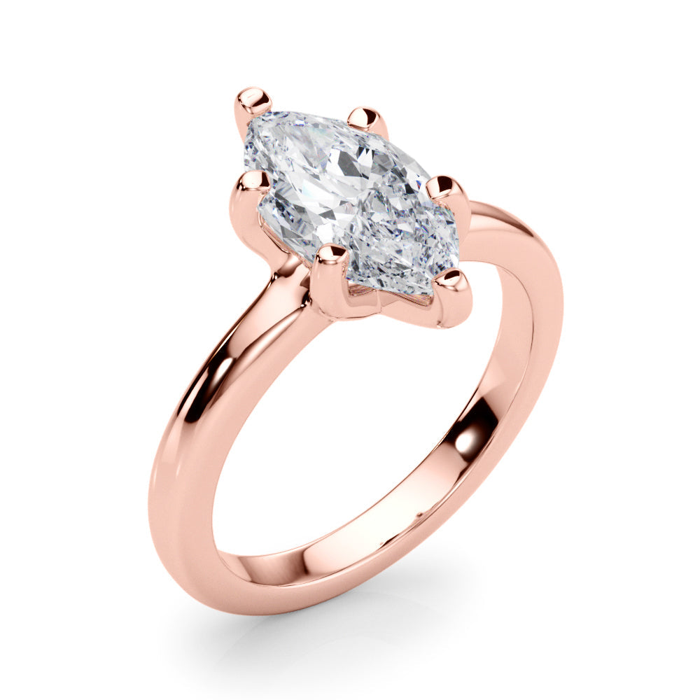 IGI Lab-Grown D-VVS Marquise Cut Diamond Solitaire Engagement Ring.
