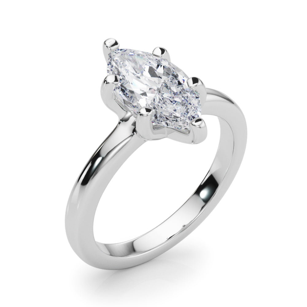 IGI Lab-Grown D-VVS Marquise Cut Diamond Solitaire Engagement Ring.
