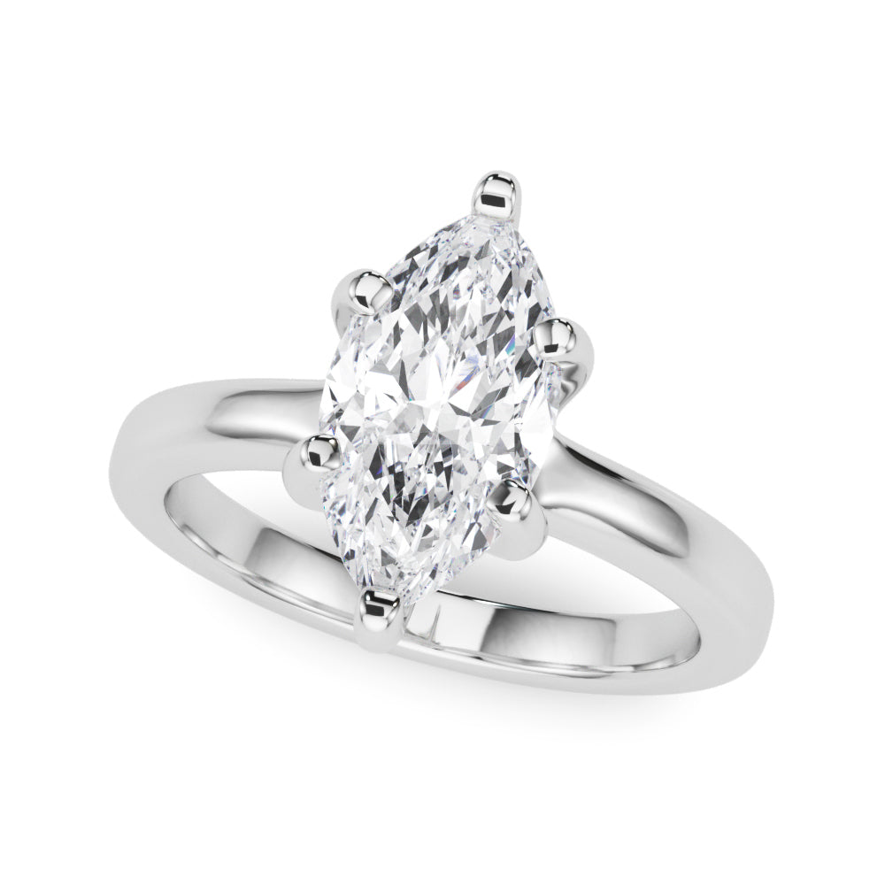 IGI Lab-Grown D-VVS Marquise Cut Diamond Solitaire Engagement Ring.