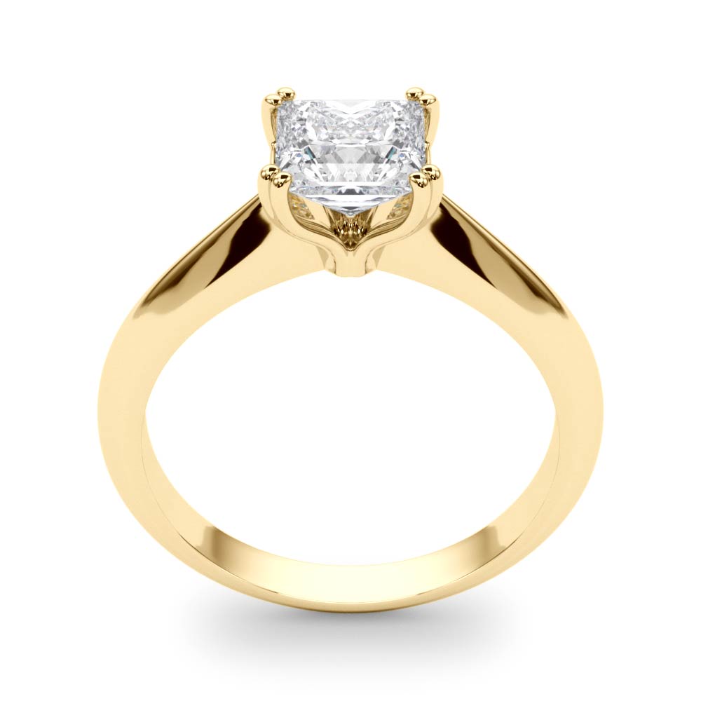 IGI Lab-Grown D-VVS Princess Cut Diamond Four-Prong Heart Shaped Engagement Ring.