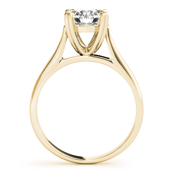 IGI Lab-Grown D-VVS Round Cut Diamond Heart-Shaped Prong Set Engagement Ring.