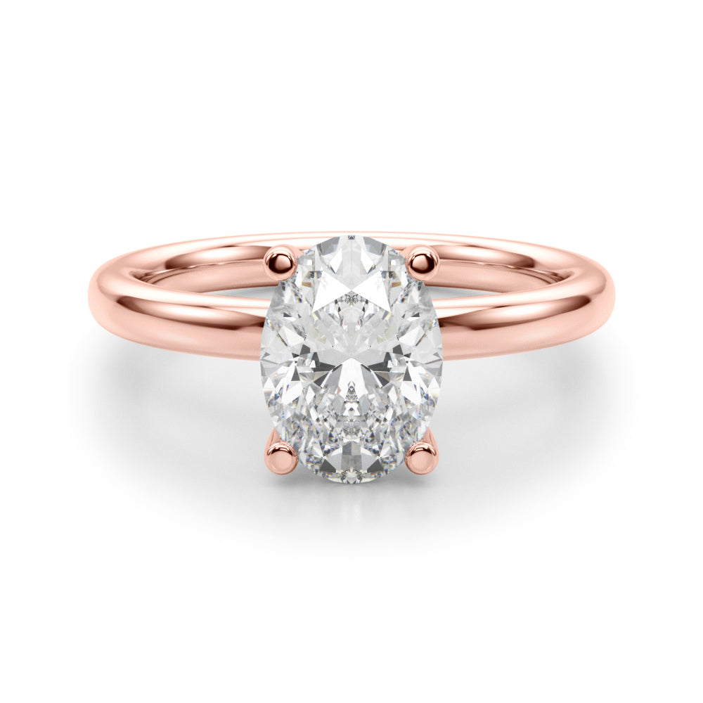 IGI Lab-Grown Oval Diamond Four Prong Solitaire Engagement Ring, D Color VVS Clarity
