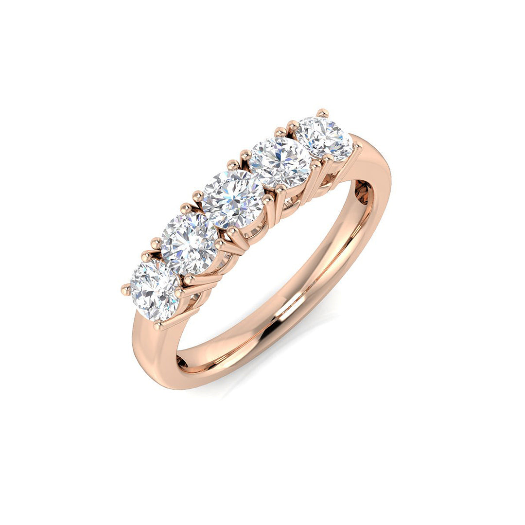 5-Stone Ring Lab Grown Diamond 0.23-0.98ct D/VVS Round Cut