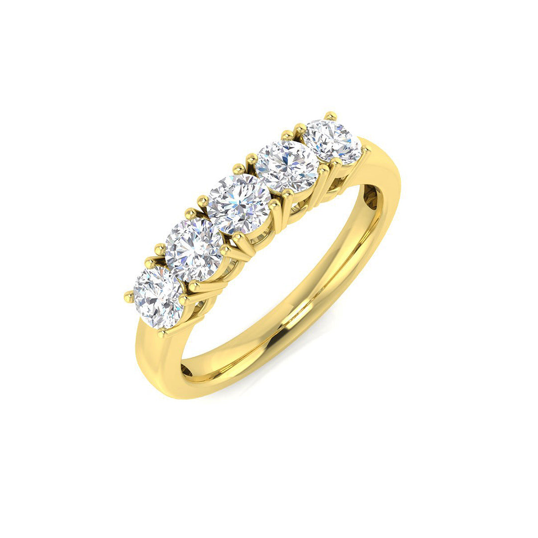 5-Stone Ring Lab Grown Diamond 0.23-0.98ct D/VVS Round Cut