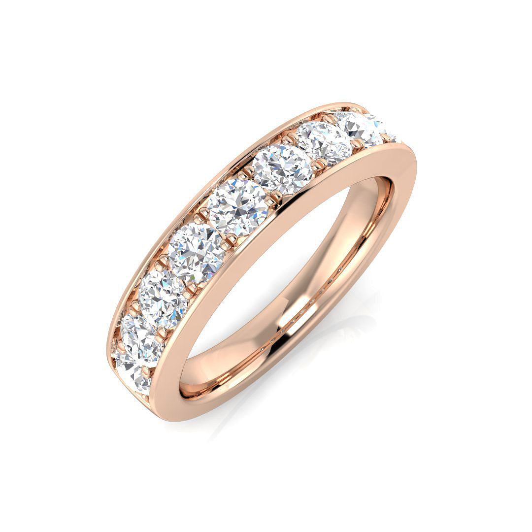 0.10-1.00ct Lab-Grown Round Cut D/VVS Diamond Half Eternity Ring