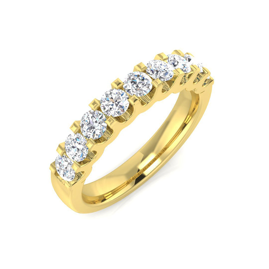 0.45-1.00ct Lab-Grown Round Cut Diamond Claw Set Half Eternity Ring