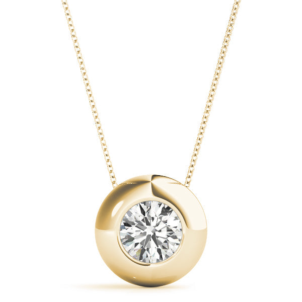 Natural Round Shape Bezel Set Pendant Ð Minimalist Elegance