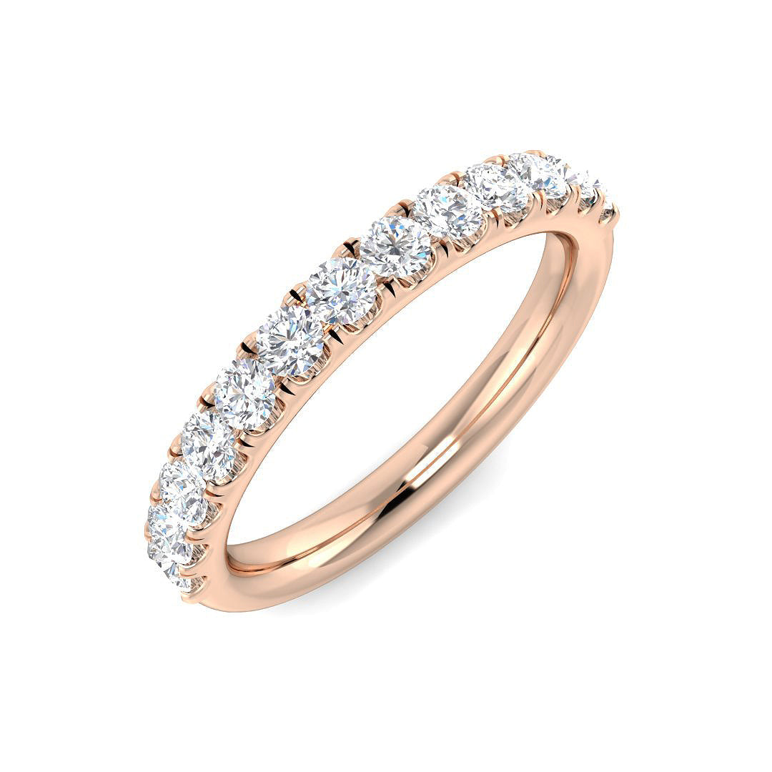 0.10-1.00ct Lab-Grown Round Cut D/VVS Diamond Half Eternity Ring