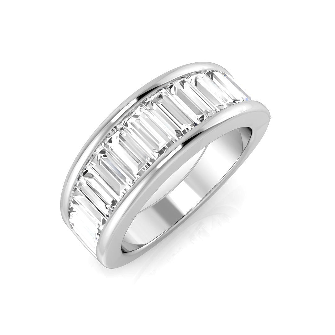 1.50-2.80ct Lab-Grown Baguette Cut D/VVS Diamond Half Eternity Ring