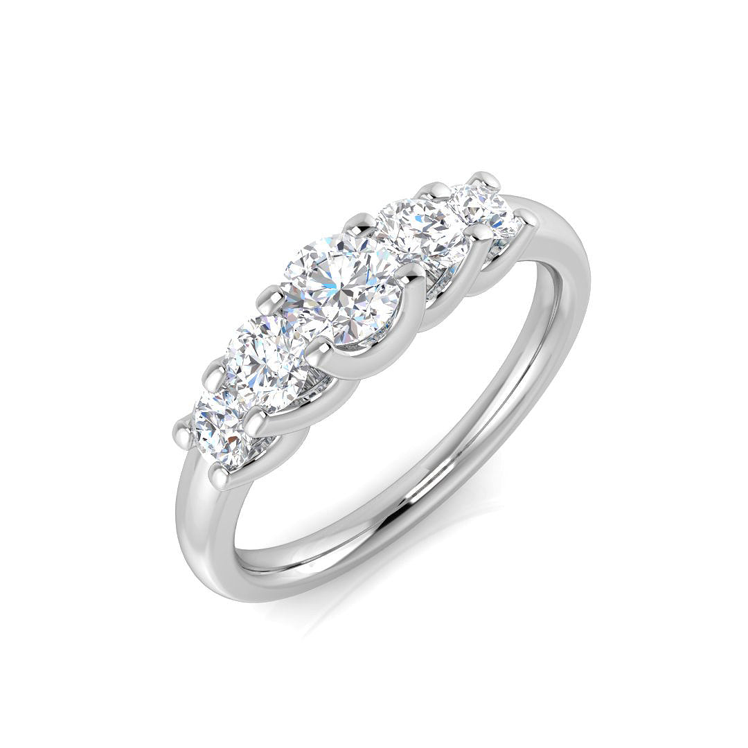 5-Stone Ring Lab Grown Diamond 0.70-0.94ct D/VVS Round Cut