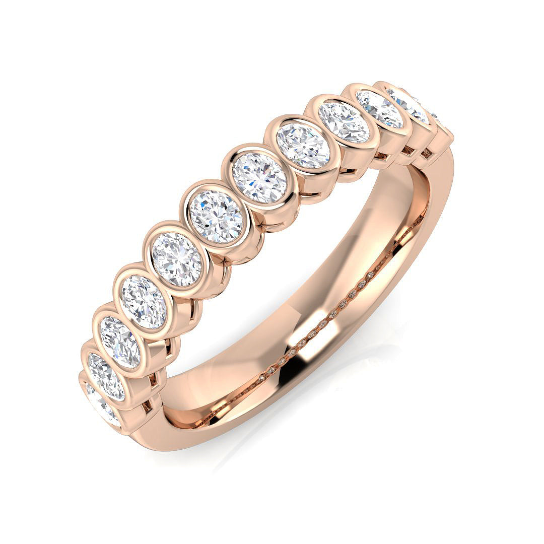 0.60ct Lab-Grown Round Cut D/VVS Diamond Half Eternity Ring