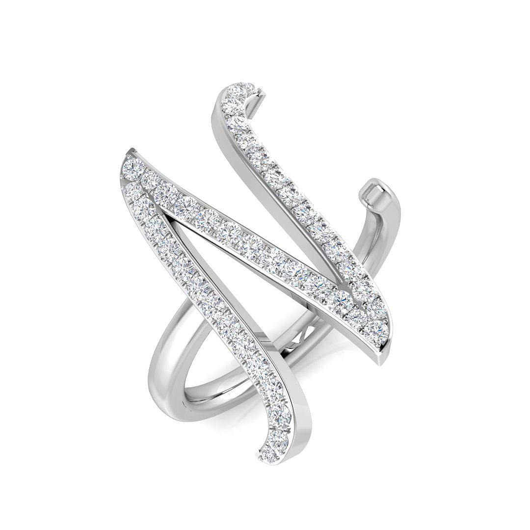 0.45 Carat Round Diamond Micro PavŽ Letter N Initial Ring