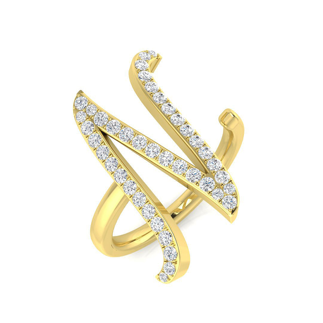 0.45 Carat Round Diamond Micro PavŽ Letter N Initial Ring