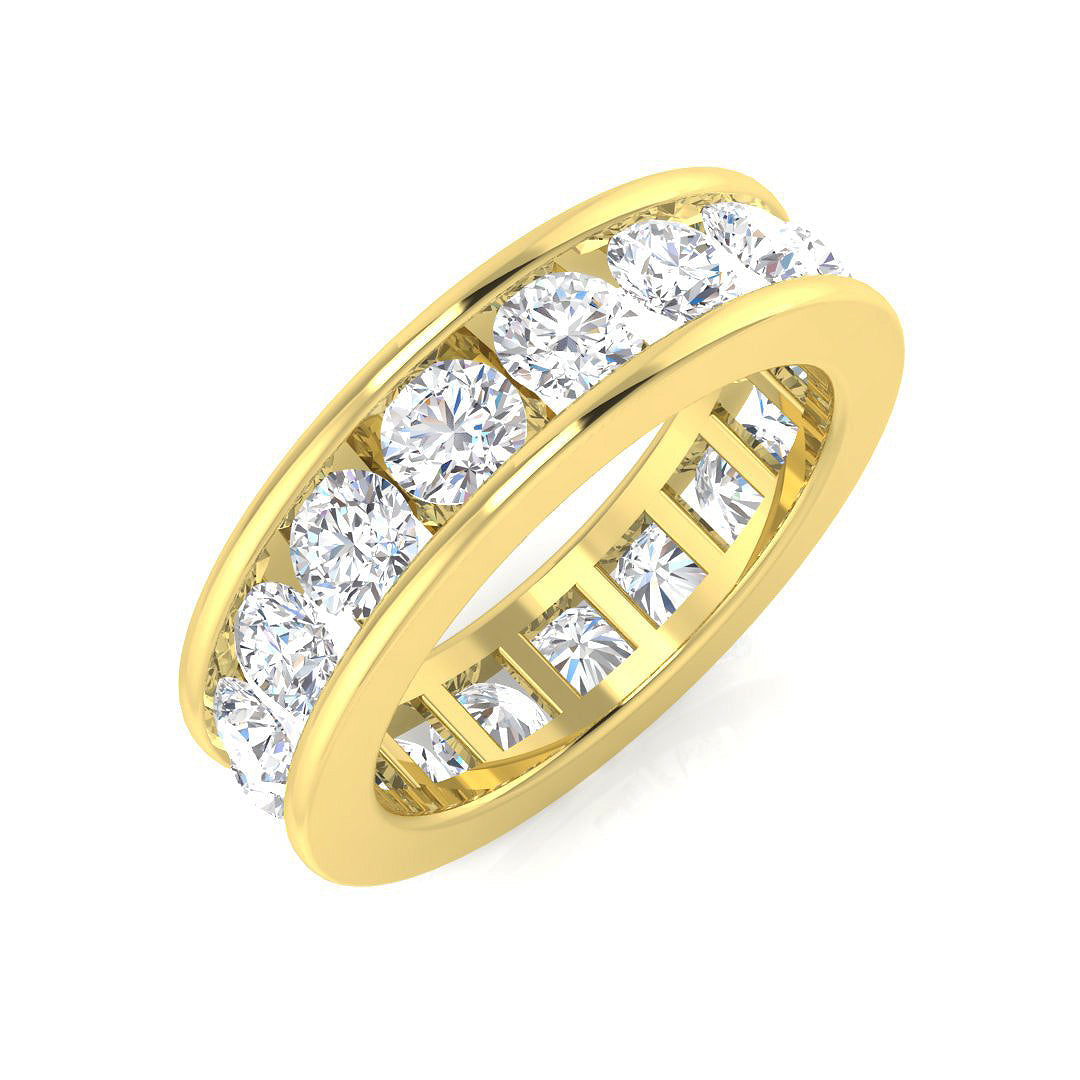 0.50-3.00ct Lab-Grown Round Cut D/VVS Diamond Channel Set Full Eternity Ring.