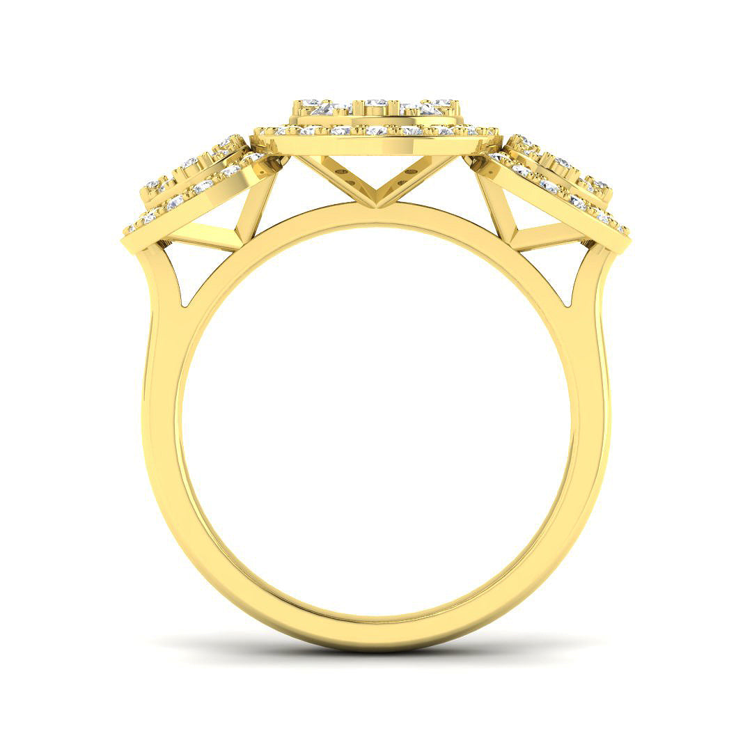 0.50-1.00ct Lab Grown D/VVS Round Cut Diamond Trilogy Ring