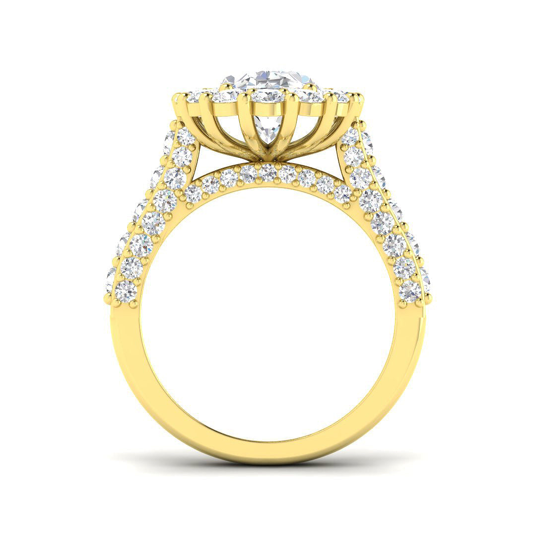 Lab Grown Round & Oval Cut Diamond Prong Set Engagement Ring
