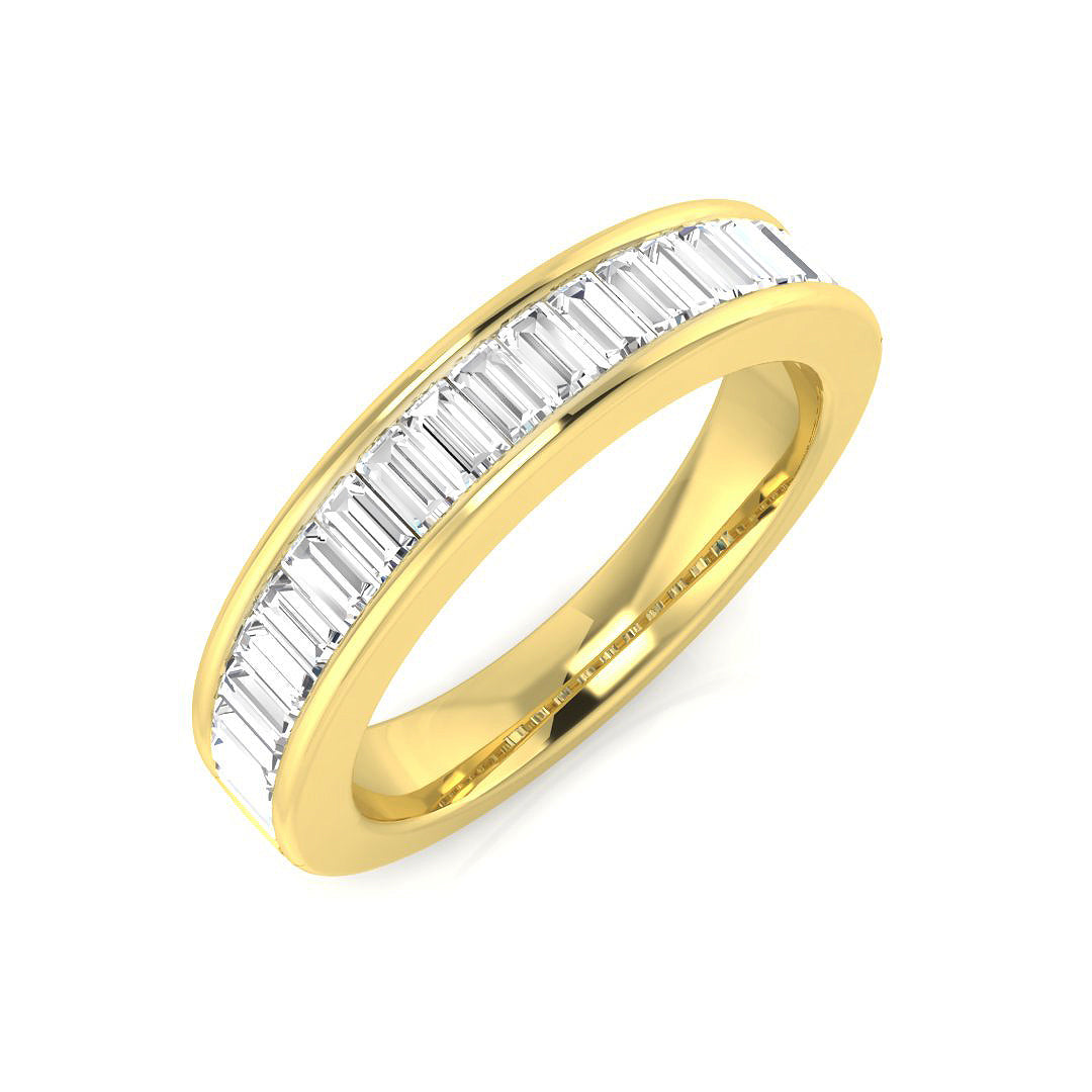 0.45-1.35ct Lab-Grown D/VVS Baguette Cut Diamond Channel Set Half Eternity Ring.