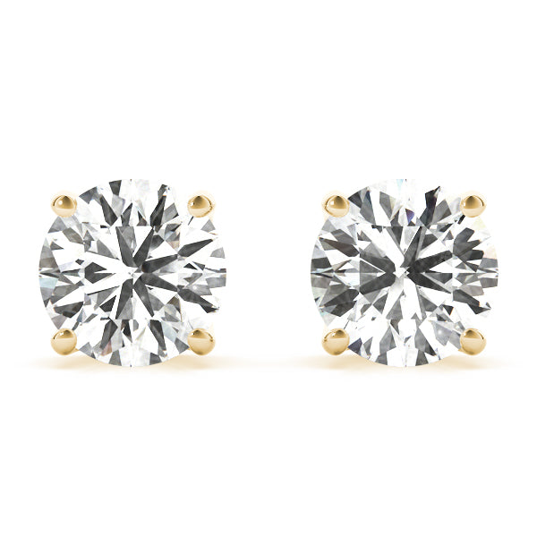 Lab-Grown Diamond Stud Earrings For Women, Round Brilliant Cut Martini Prong Setting
