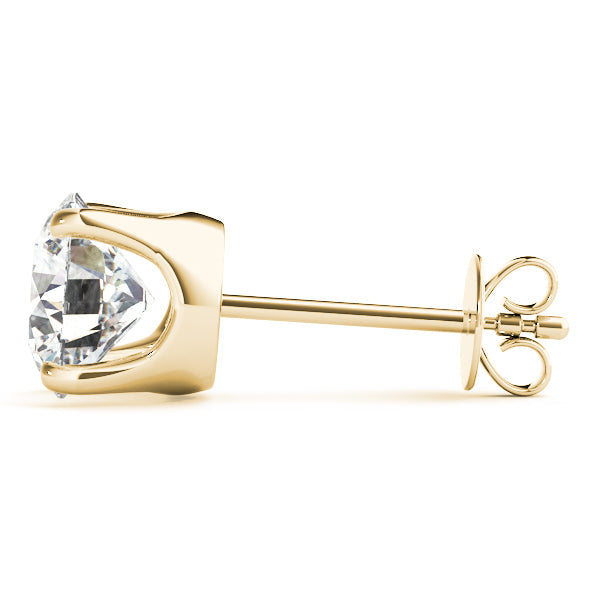 Lab-Grown Diamond Stud Earrings For Women, Round Brilliant Cut Martini Prong Setting