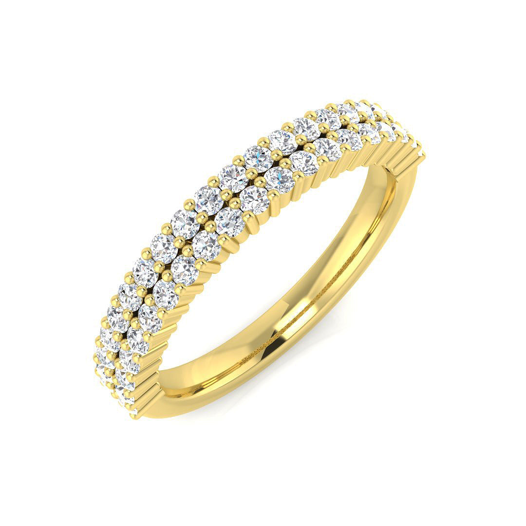 Round Cut 0.45ct Lab-Grown D/VVS Diamond Prong Set Half Eternity Ring