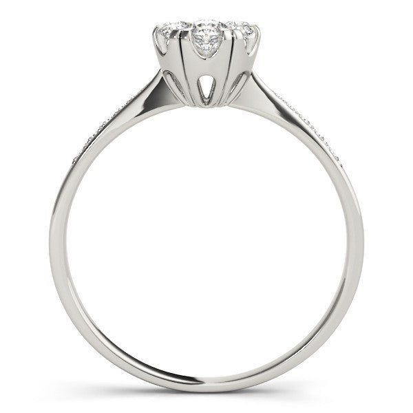 Lab Grown Round Diamond Halo Engagement Ring in Platinum
