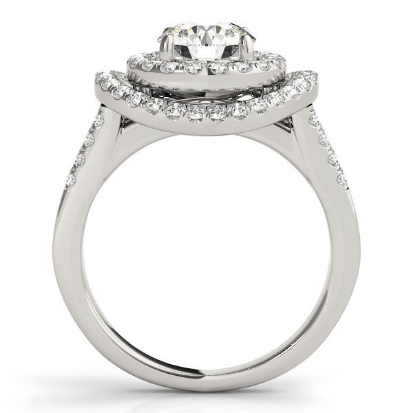 2.00Ct Lab Grown Round Diamond Halo Engagement Ring 18K Yellow Gold
