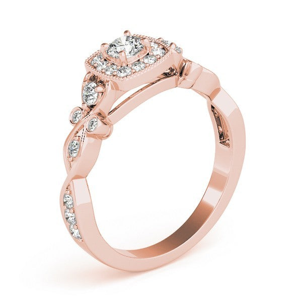 2.00Ct DE/VS Lab Grown Round Diamond Halo Engagement Ring 18K White Gold